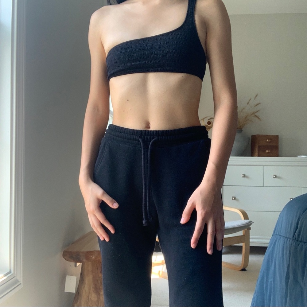 Pull and bear one shoulder black bikini top